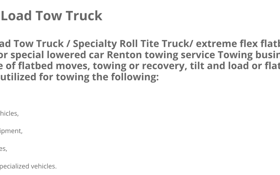 1 Tilt and Load Tow Truck